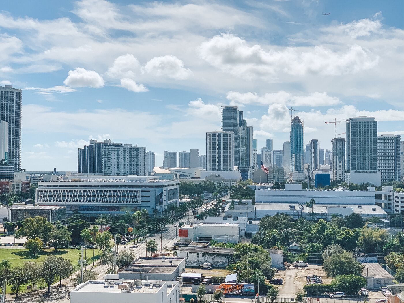 Panoramic downtown Miami skyline view